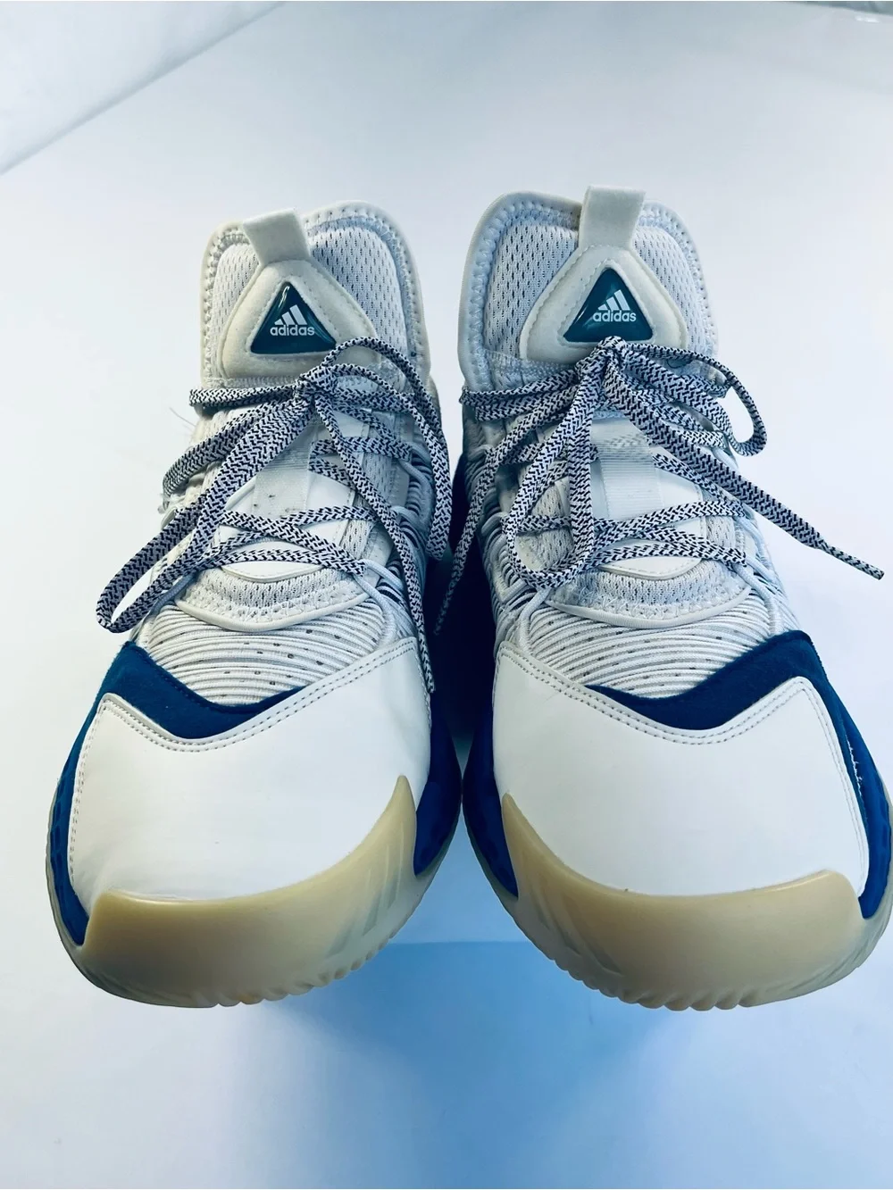 Adidas Boost Light Strike Athletic Shoes #FE9505 White Blue Men’s :10 Sneakers